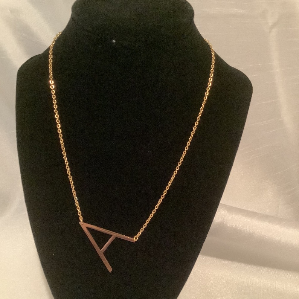 Gold Toned A necklace